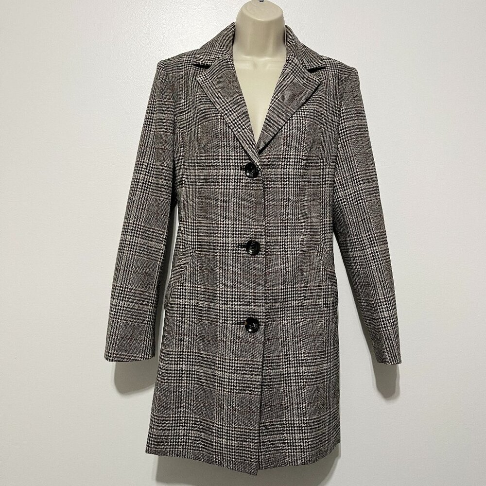 Womens Herringbone Car Coat L Academia Old Money Literary Chic Preppy Heritage